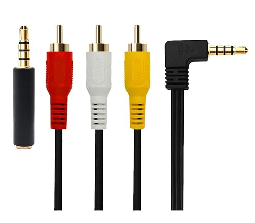 QiCheng&LYS Cable de video RCA a RCA AV, 3RCA macho a 3RCA macho, cable AUX de audio estéreo para teléfonos inteligentes, MP3, tabletas, altavoces,
