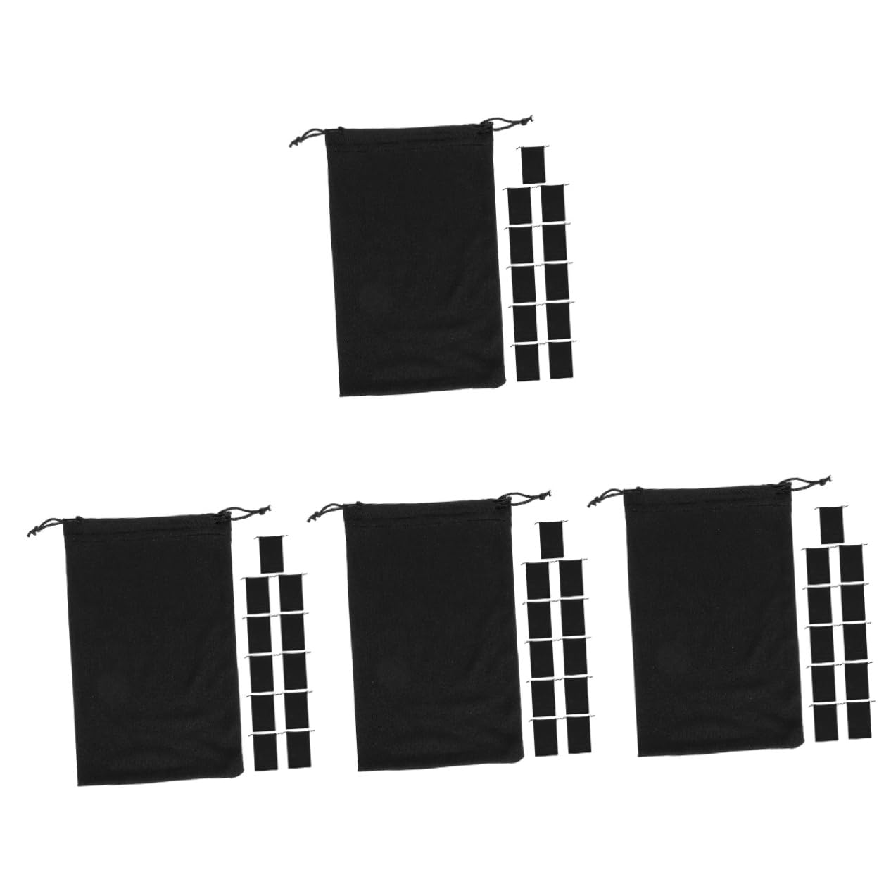 Yardwe 4 Sätze Skibrillentasche Beutel Schnee Faltbares Sonnenbrillenetui Sonnenbrillen-Organizer-Tasche Tragbares Sonnenbrillenetui Verbot Taschen Black Superfeine Faser 12 Stück * 4