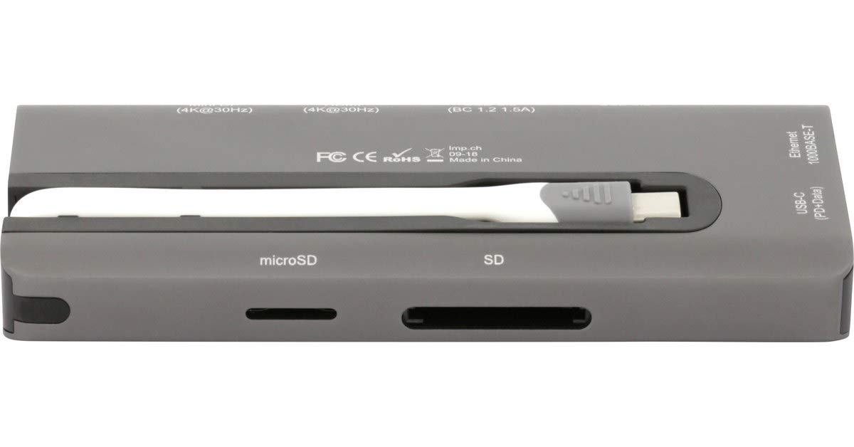 LMP - 4K USB-C Travel Docking Station with 9 Ports - Space Gray