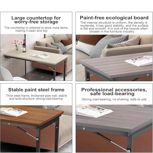 Mesa de cocina plegable – Mesa de comedor y corte montada en la pared que ahorra espacio para pequeños diseño moderno, fácil de instalar y multifuncional para el hogar