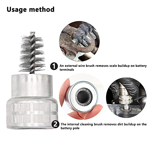 Image of 12 in 1 Battery Terminal Cleaner Kit - Must Have Tool Best for Extend Car Marine Battery Life with 10PCS Fiber Washers Protector and 2PCS Cleaning Brush