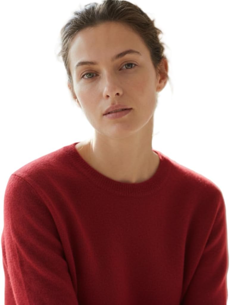 NPIA Certified Original 100% Pure Cashmere Sweater Women | 2-Ply 16 Micron Fine Knit | Lightweight Luxury Crewneck Pullover