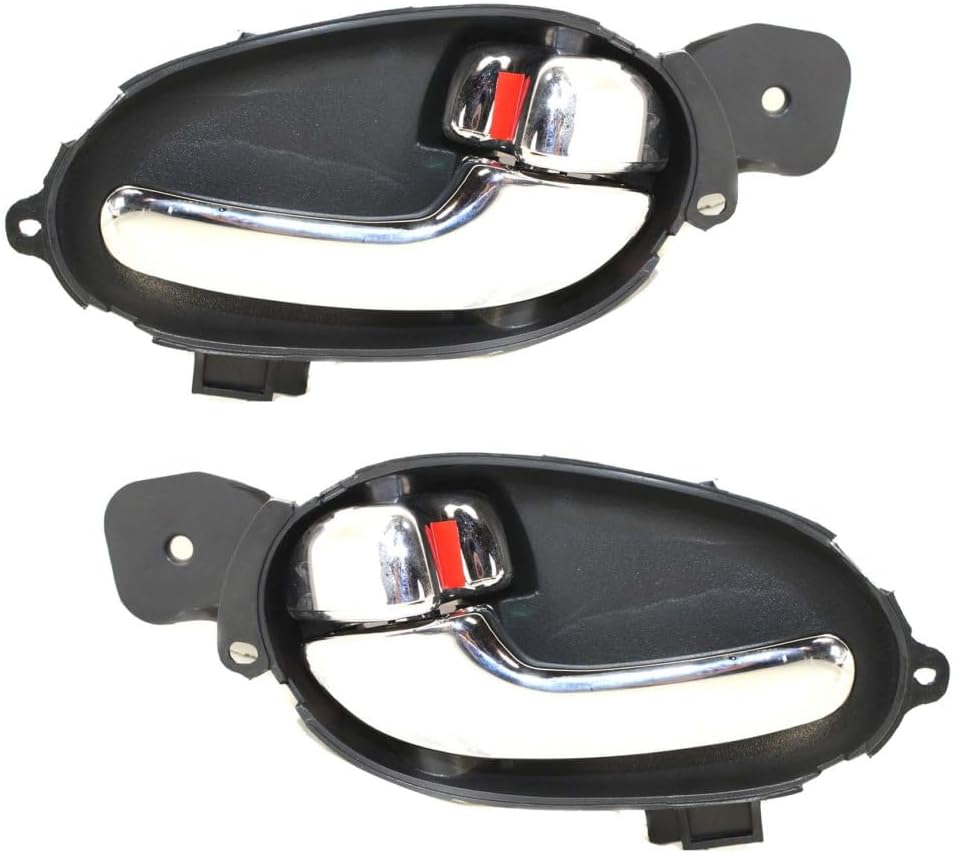 For Chevy Trailblazer 2002-2009 Interior Door Handle Driver and Passenger Side | Pair | Front Or Rear | Chrome | Plastic | Replacement For GM1352143, GM1353143 | 25965488, 25965489