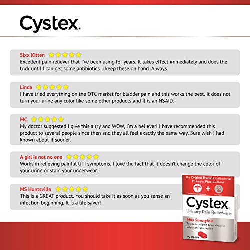 Cystex Urinary Pain Relief Tablets | Fast UTI Treatment | Controls Frequent Urination | Keeps Urinary Tract Infection from Worsening | 40 Tablets | Pack of 1 - Thumbnail 7