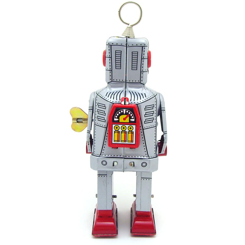 Vento Fino Giocattolo MS403 Fiery Robot Latta Giocattolo retrò Adulto Giocattolo da Collezione Vintage da Collezione Bambini Regalo (Argento)