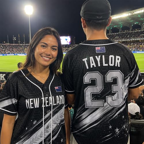 Camiseta de béisbol personalizada Nueva Zelanda - Camisetas deportivas con nombre y número para softball, uniforme para hombre miniatura 2