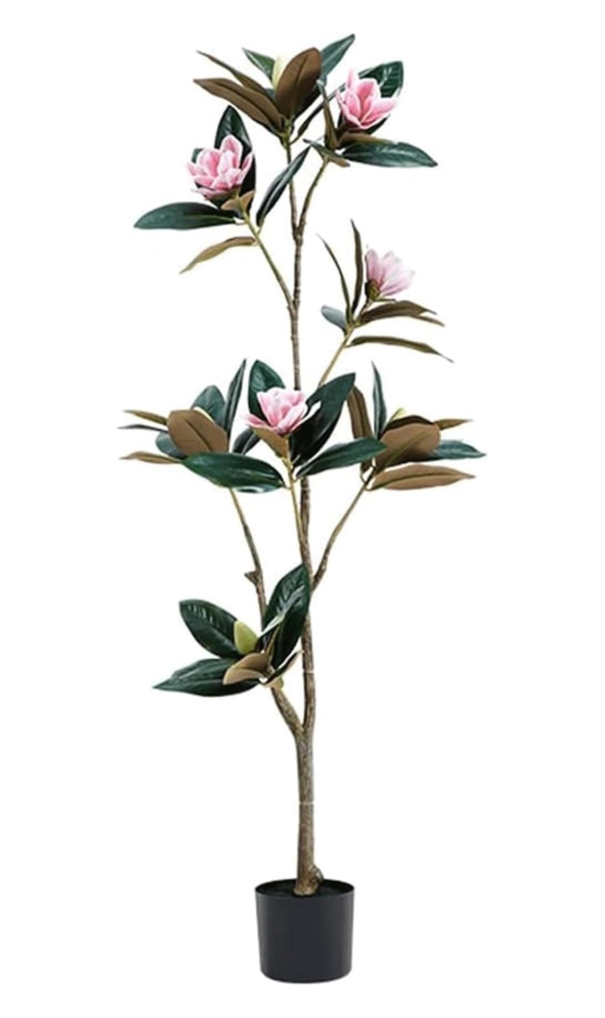 SWENEEN Indoor 140Cm/4.5Ft Fake Tree Artificial Magnolia Tree Simulation Plant Faux Tree With Black Pot For Home Office Artificial Plant Artificial Tree,