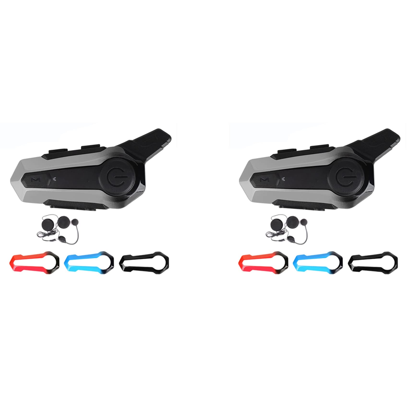 Trjgtas 2 x motocyklowy Bluetooth, interkom, uniwersalny zestaw słuchawkowy z redukcją szumów, do pół kasku, 3 kolory