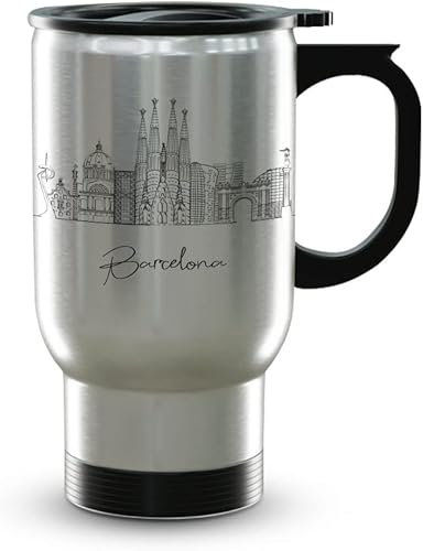 Miniatura 432 de Taza de cerámica Madrid Spain Skyline, taza blanca de recuerdo de Europa de 11 onzas, taza de café personalizada, regalo para cumpleaños, taza