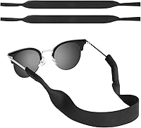 Vista 1 de MoKo Retenedor de lentes de neopreno (paquete de 2) de ajuste universal, retenedor de lentes de sol deportivos sin cola, correa de gafas de sol