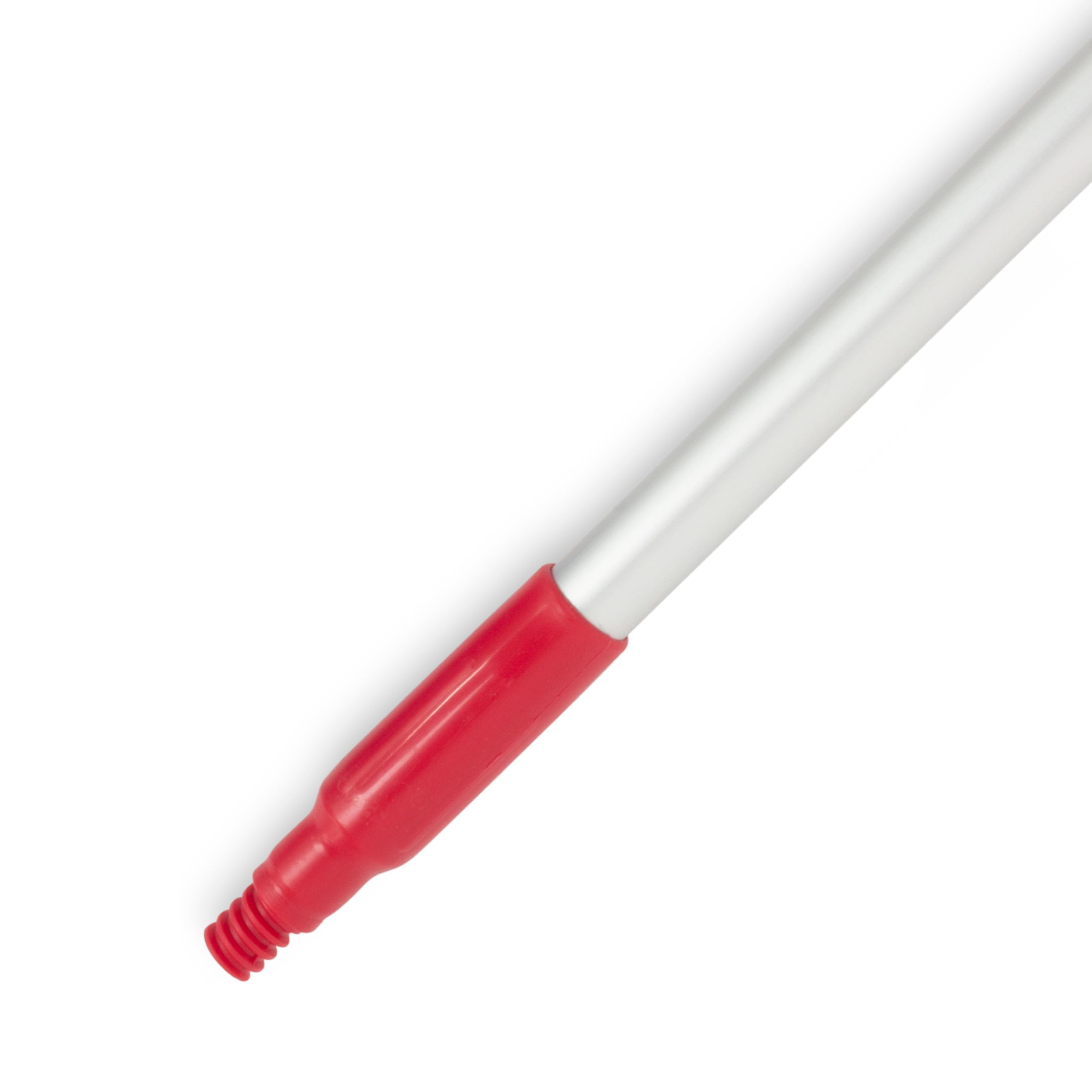 SPARTA Adjustable Aluminum Broomstick, 48” Mop and Broom Handle Replacement with Color-Coded System for Environments with Harsh Cleaning Agents, Aluminum, 48 Inches, Red, (Pack of 12)