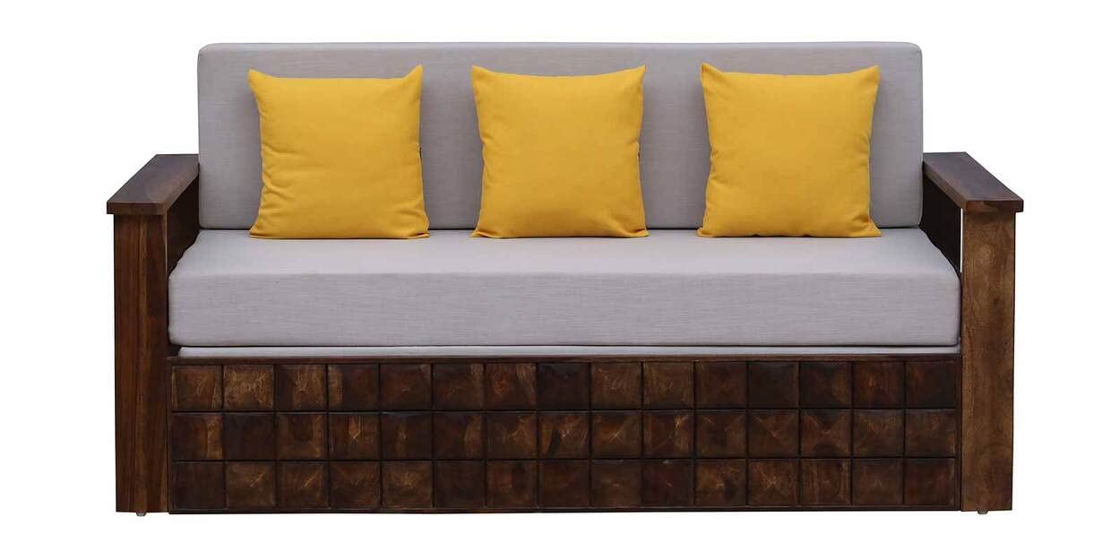 Solid Sheesham Wood Sofa Cum Bed for Home Furniture | Wooden Sofa Cum Bed Living Room | Sofa Cum Bed,Cot with Storage Foldable | Without Pillow | Hall Sofa 3 Seater,Brown Finish Solid Sheesham Wood Sofa Cum Bed for Home Furniture | Wooden Sofa Cum Bed Living Room | Sofa Cum Bed,Cot with Storage Foldable | Without Pillow | Hall Sofa 3 Seater,Brown Finish