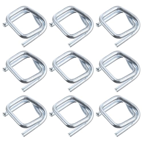 Boucles de serrage en métal galvanisé x100 argenté pour emballage de charges lourdes