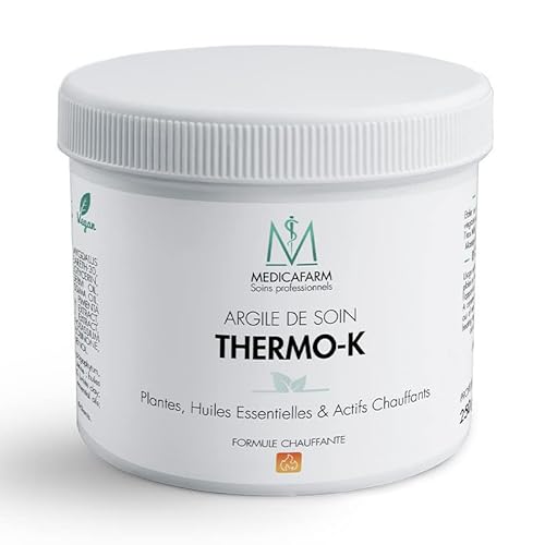MEDICAFARM - Argile de soin THERMO-K - Formule chauffante - Aide à apaiser les douleurs musculaires et articulaires - Aide à améliorer la microcirculation - pot de 250g Cover