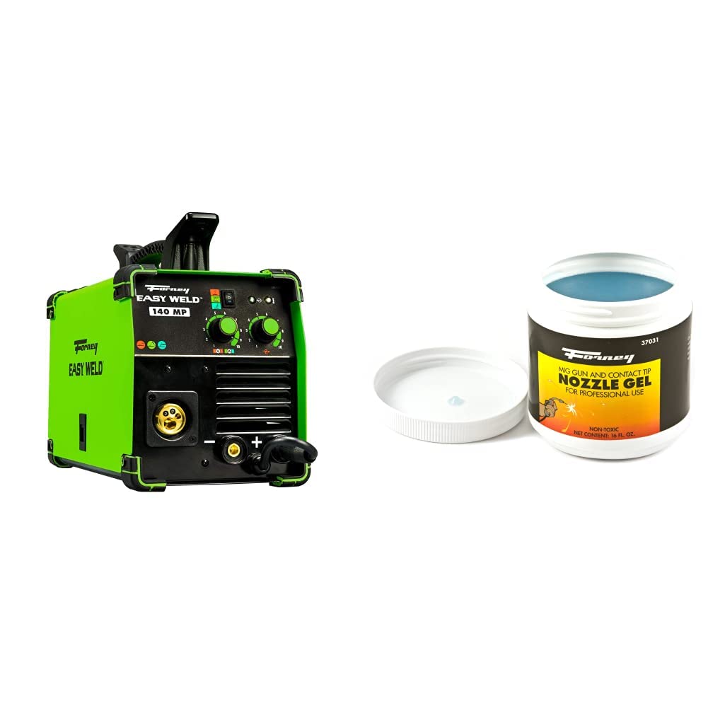 Photo 1 of Forney Easy Weld 140 MP, Multi-Process Welder & Forney 37031 Nozzle Gel For Mig Welding, 16-Ounce, White Welder + Gel