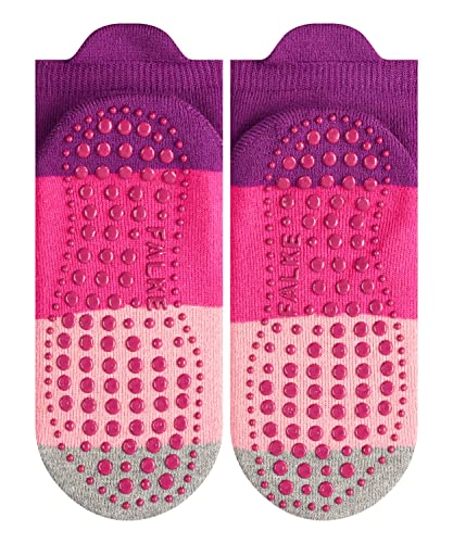 FALKE Unisex Kinder Stoppersocken Colour Block K HP Baumwolle rutschhemmende Noppen 1 Paar, Rosa (Crocus 6962), 27-30