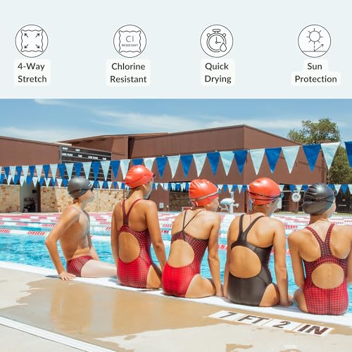 Sporti Wide Strap Girls' Athletic One-Piece Swimsuit – Competitive Bathing Suit, Racerback Style Swimwear for Youth Swimmers3