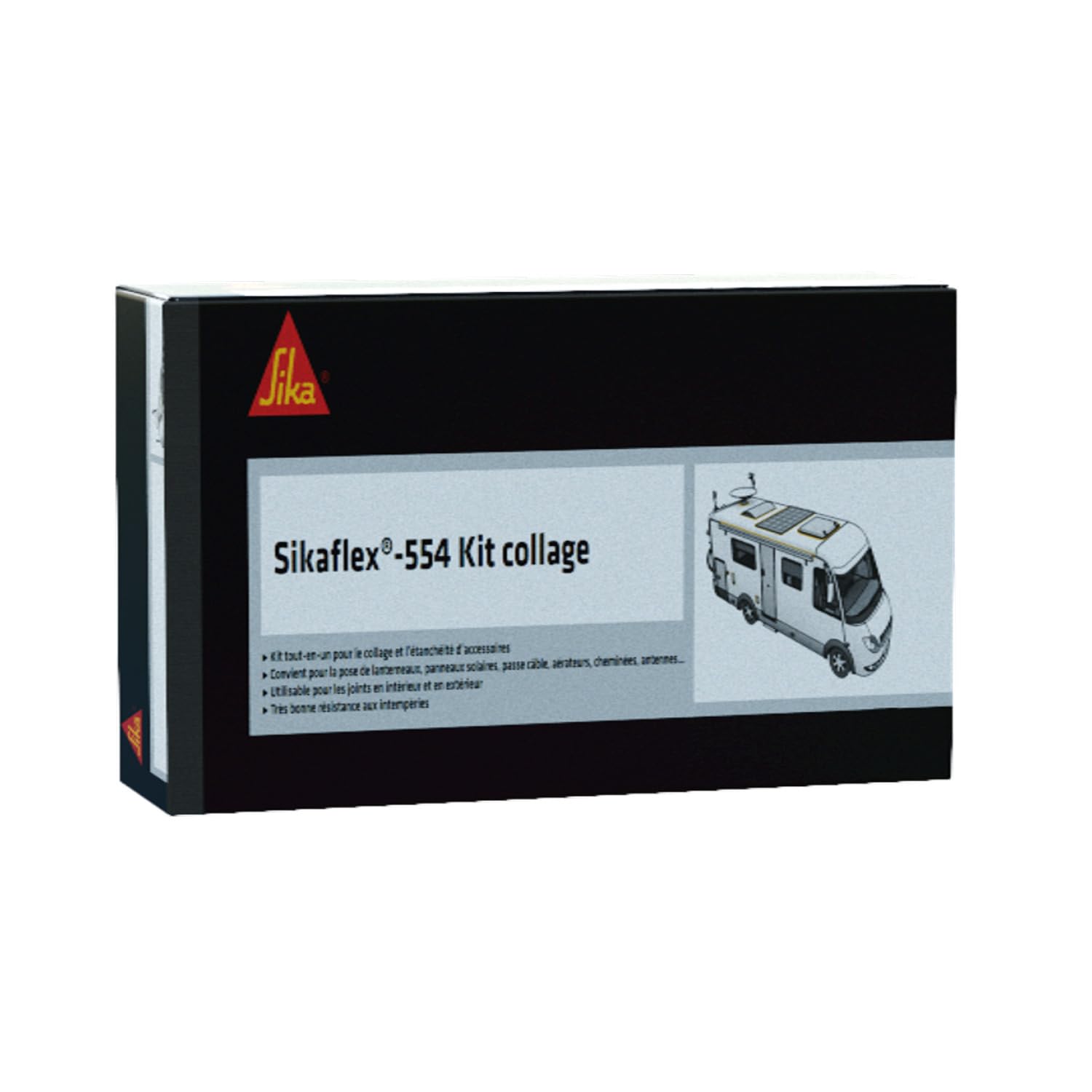 SIKA - Kit de Collage complet - Sikaflex-554 - Pour camping-cars et vans - Idéal pose lanterneaux, panneaux solaires, accessoires toits