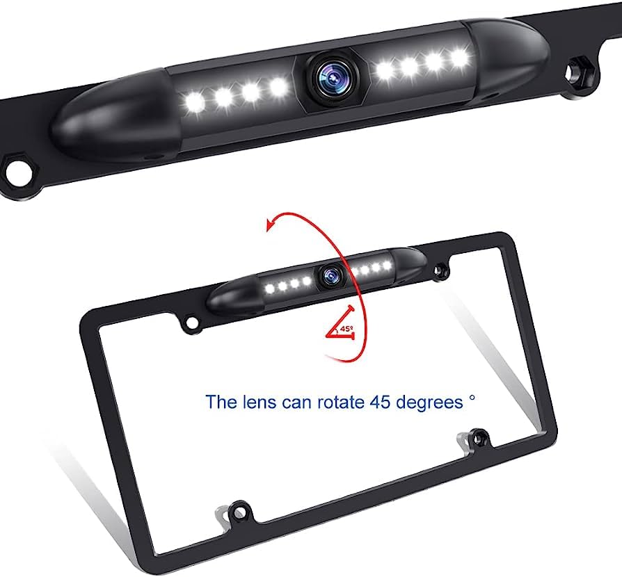 Image of License Plate Backup Camera, Waterproof IP68 Backup View Camera, Car Rear View Camera Night Vision with Infrared LED, 170All-Round View, Reverse Camera for Cars