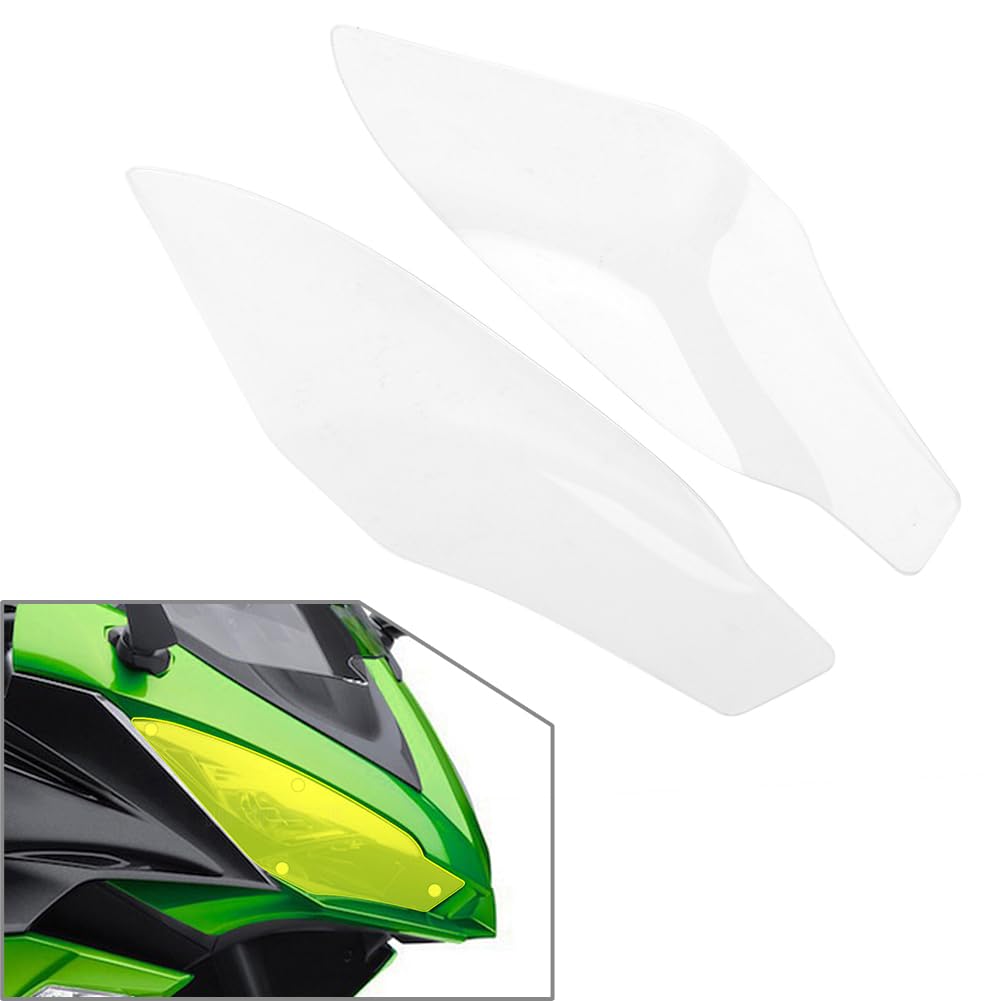 Cnfang4 Motorbike Headlight Lamp Shield Guard Screen Lens Protector Cover for Kawasaki Ninja 1000 Z1000SX 2017-20 Acrylic Plastic Transparent