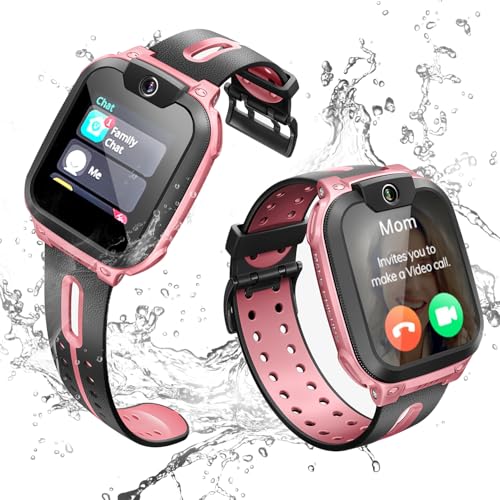 imoo Z7 Reloj Inteligente para niños, Inteligente con función de videollamada HD bidireccional de Larga duración, Reloj GPS para niños con posicionamiento (Rojo)