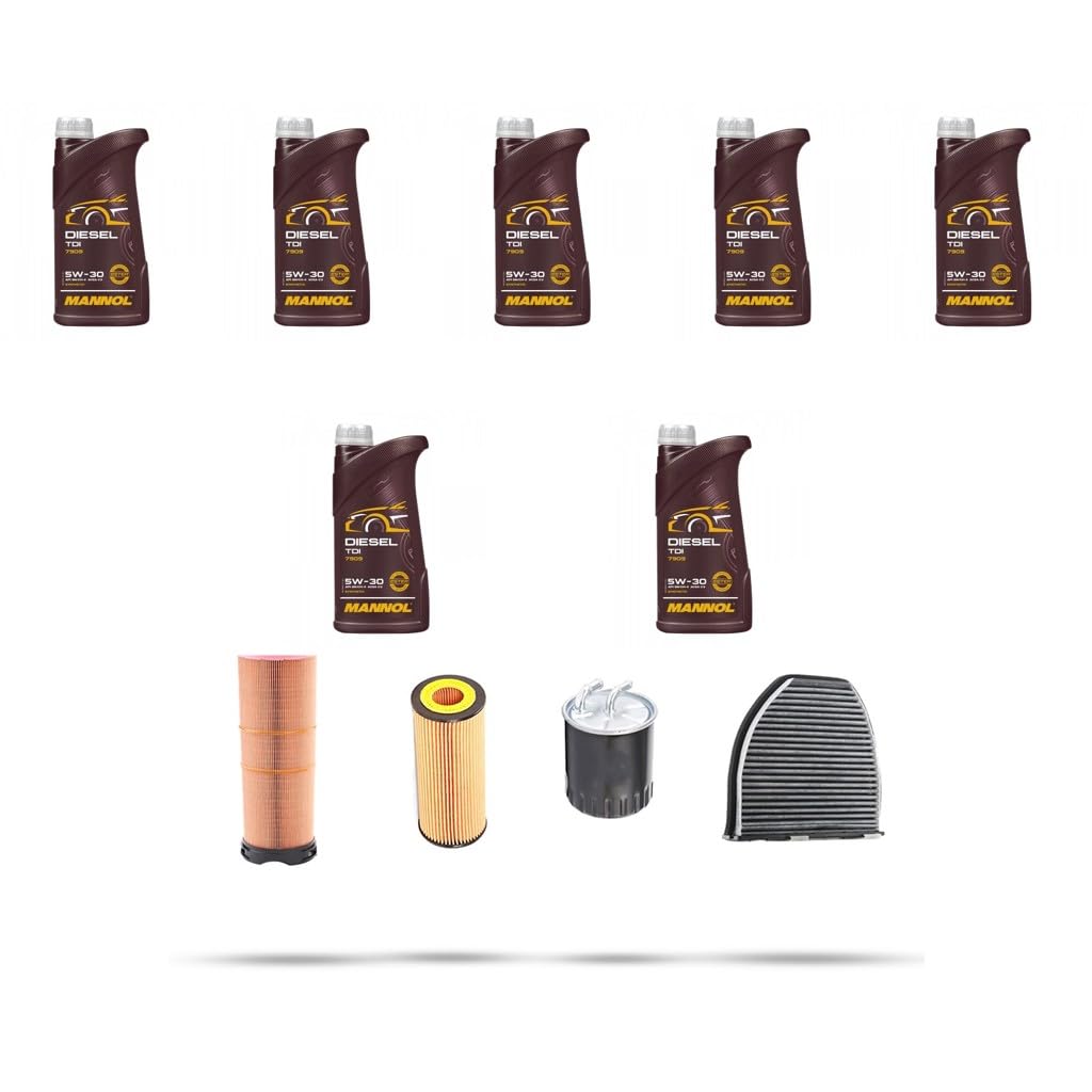 Kit tagliando 4 FILTRI e 7L OLIO M compatibile con Mercedes Classe C (W204,C204,S204) C220 CDI 125kw Dal 2007 al 2008