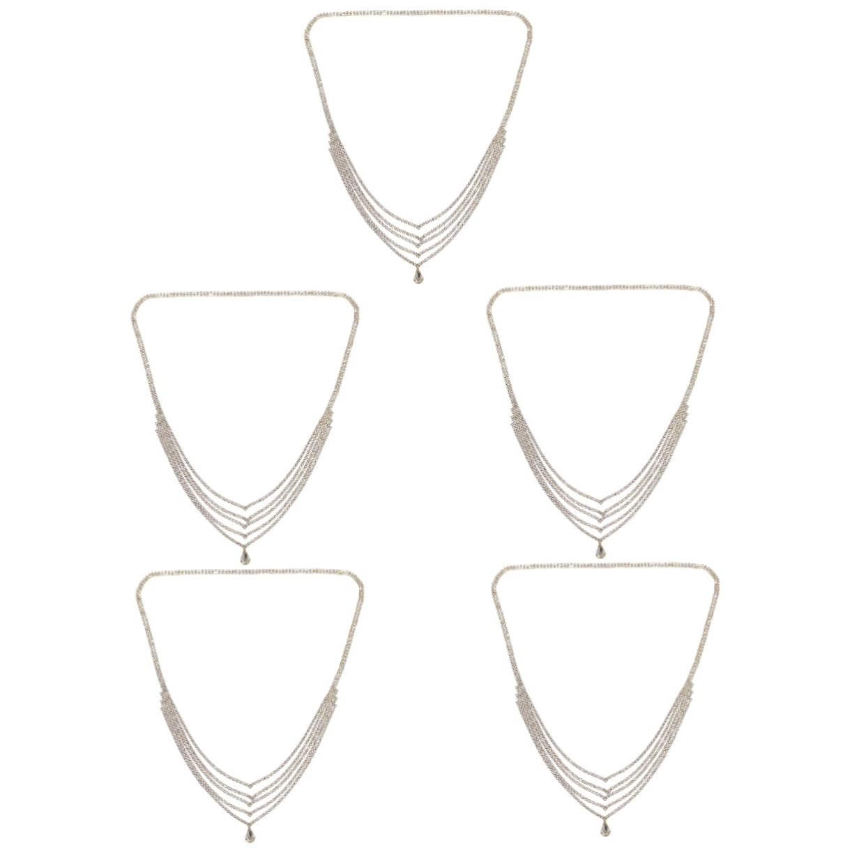 FRCOLOR 5pezzi Cerchietto Decorativo Strass Per Donne Catena Da Testa Elegante Con Pendenti Per Matrimonio e Occasioni Speciali