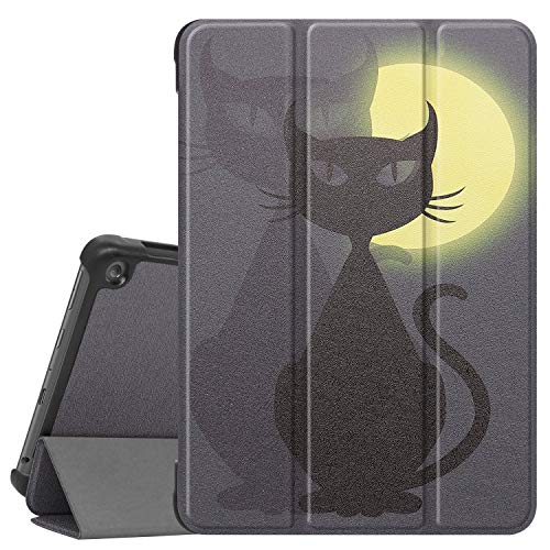 Gylint All-New Fire HD 8 2020 Case, Fire HD 8 Plus Case, Premium Folio Smart-Shell Stand Case Cover for All-New Fire HD 8 2020 / Fire HD 8 Plus Tablet (10th Generation, 2020 Release) Moon Cat