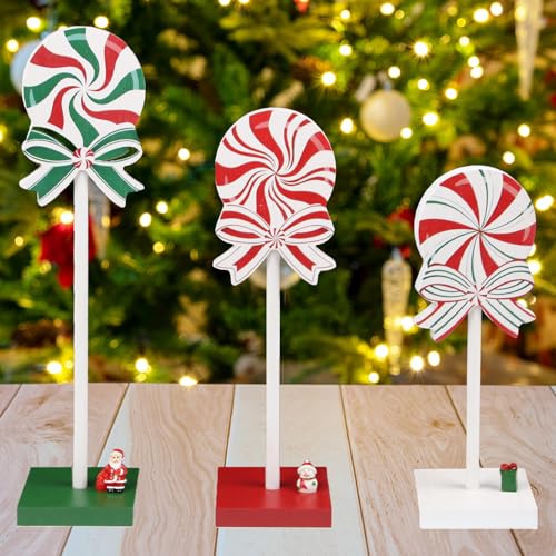 3-Pieces-Christmas-Table-Decorations-Wooden-Christmas-Tiered-Tray-Decor-Xmas-Tabletop-Decor-Candy-Cane-Decor-for-homeClassic 3 Pieces Christmas Table Decorations Wooden Christmas Tiered Tray Decor Xmas Tabletop Decor Candy Cane Decor for homeClassic