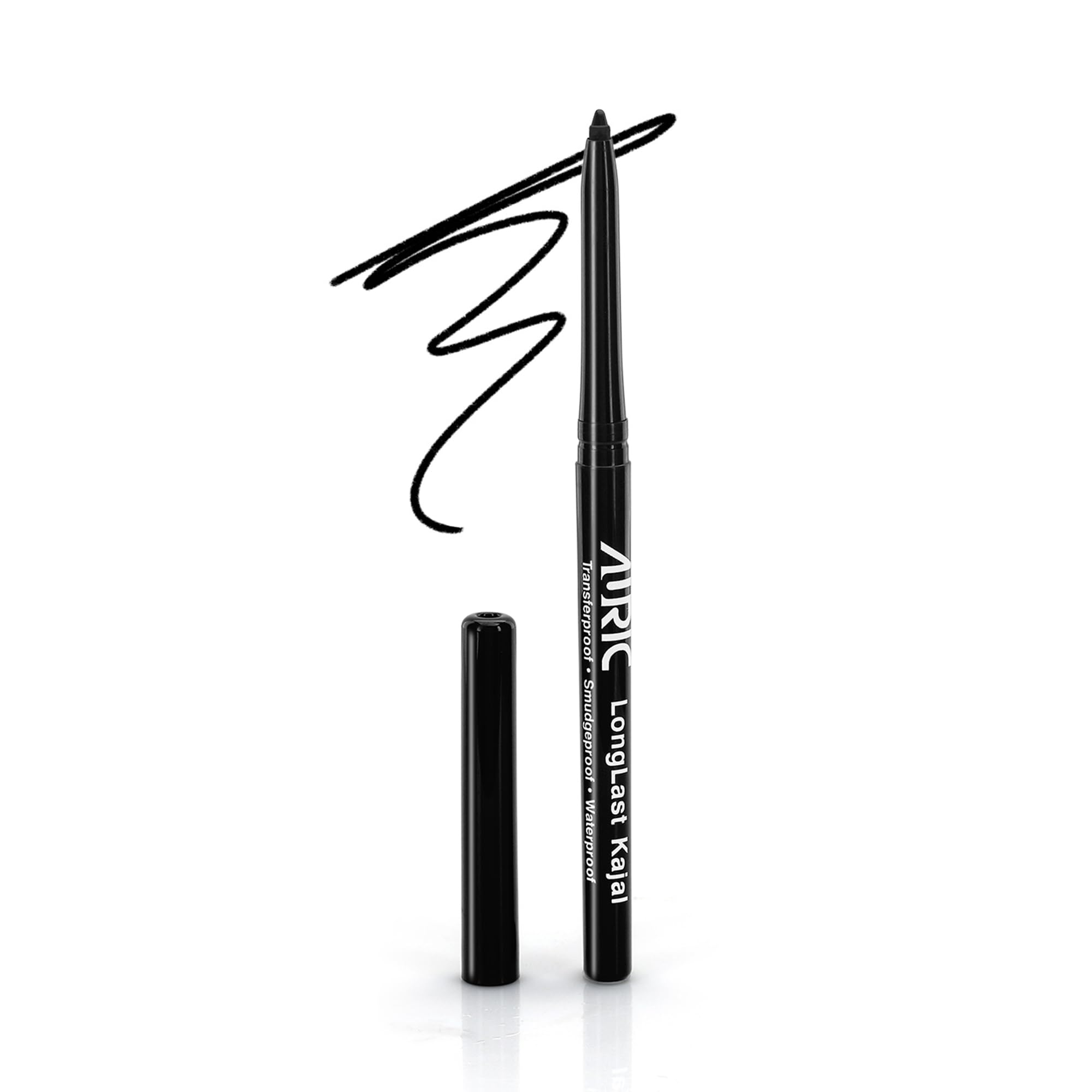 Auric LongLast Kajal Pencil (0.32g) I Long Lasting, Water Proof, Smudge Proof, Hypoallergenic, Easy-to-apply I Ophthalmologically Tested I (Ebony Black)