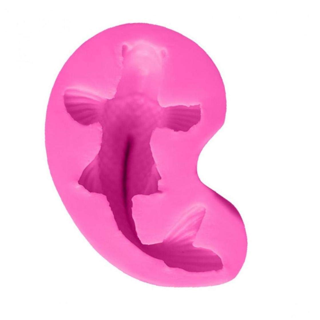 Pinicecore Brown Silicone Chocolate Mould Carp Fish Mold Jelly Handmade Fondant Mold Cake Pudding Baking Tool Tableware