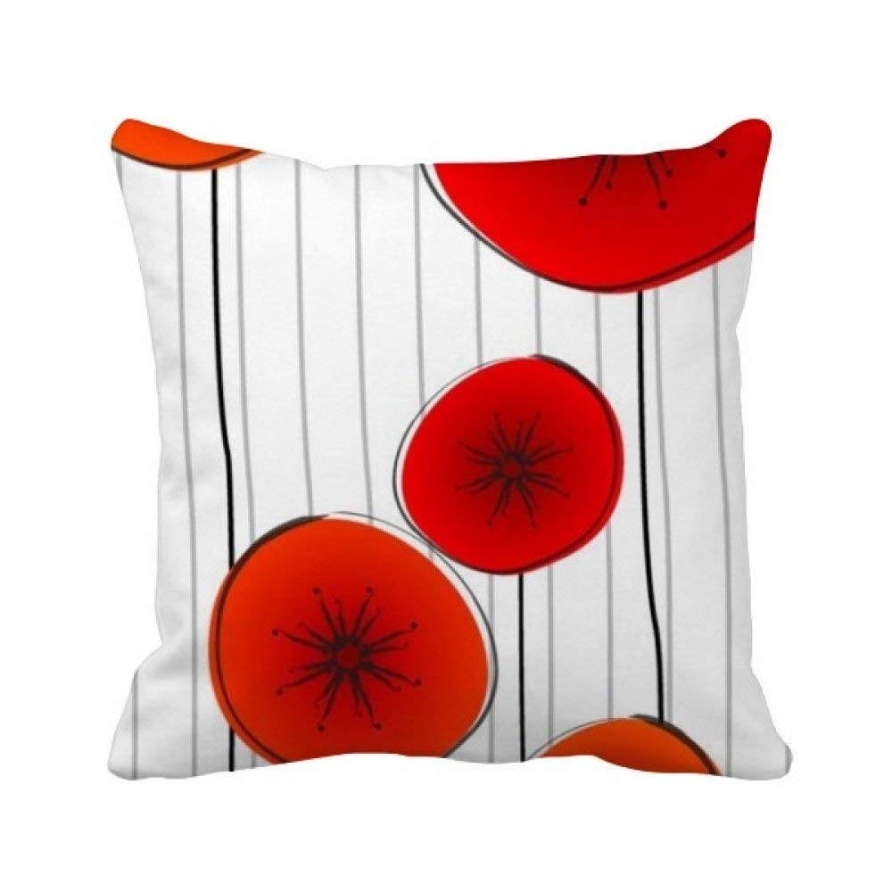Housse de coussin carrée motif cercle rouge pour décoration de salon