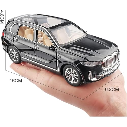 Image of 1 /32 B-M-W X7 Luxury Car Toy Metal Pull Back Diecast Car with Openable Door and Sound Light, Gifts Toys for Kids【 Black 】