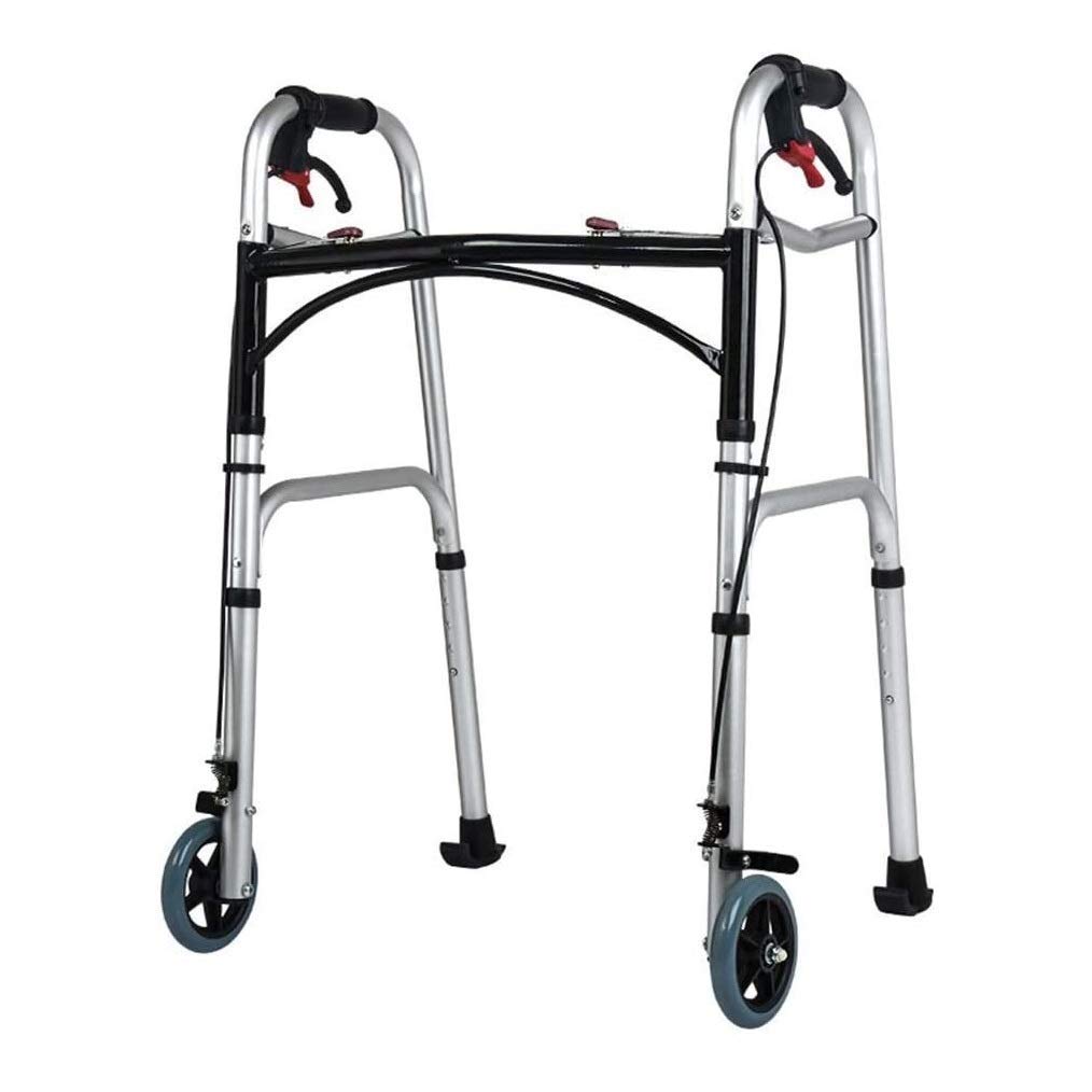Chodzik dla seniorów Rollator Rollator Składany chodzik podróżny dla seniorów, z kółkami Kompaktowy chodzik Regulowana wysokość z hamulcem ręcznym Aluminiowa rama do chodzenia (B) little surprise