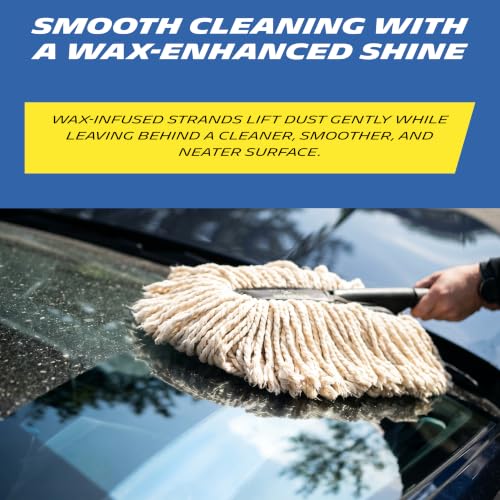 Image of MICHELIN Wax Infused Car Duster with Thick Microfiber Strands | Scratch-Free & Lint-Free Dust Removal | Long Handle Car Cleaning Brush for Paint, Glass, Chrome & Plastic Surfaces