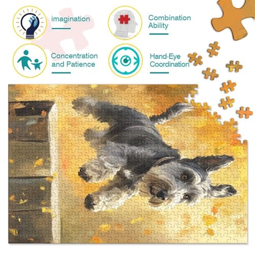 Rompecabezas imposible de 1000 piezas para ejercitar la mente con arte de Schnauzer 4
