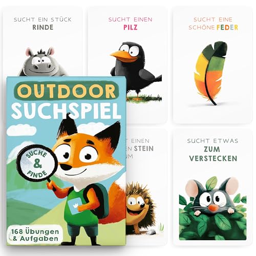 TWIVEE - Schatzsuchekarten - Finde es Suchspiel - Gefunden Outdoor Suchspiel Kinder - Spiele ab 3, 4, 5, 6, 7, 8, 9 Jahren - Entdeckerkarten - Natur - Schatzsuche - Spielzeug Junge & Mädchen