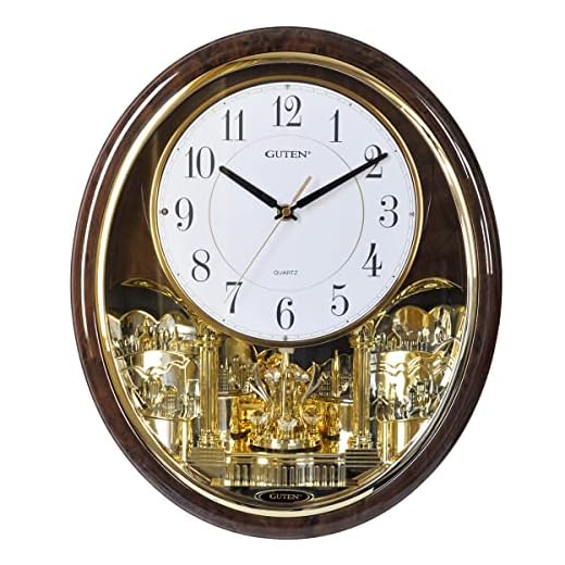 Melody & Chime Motion Wall Clock with Rotating Pendulum, Decorative Wall Clock, for Home, Hotel, Library or Church Decor.