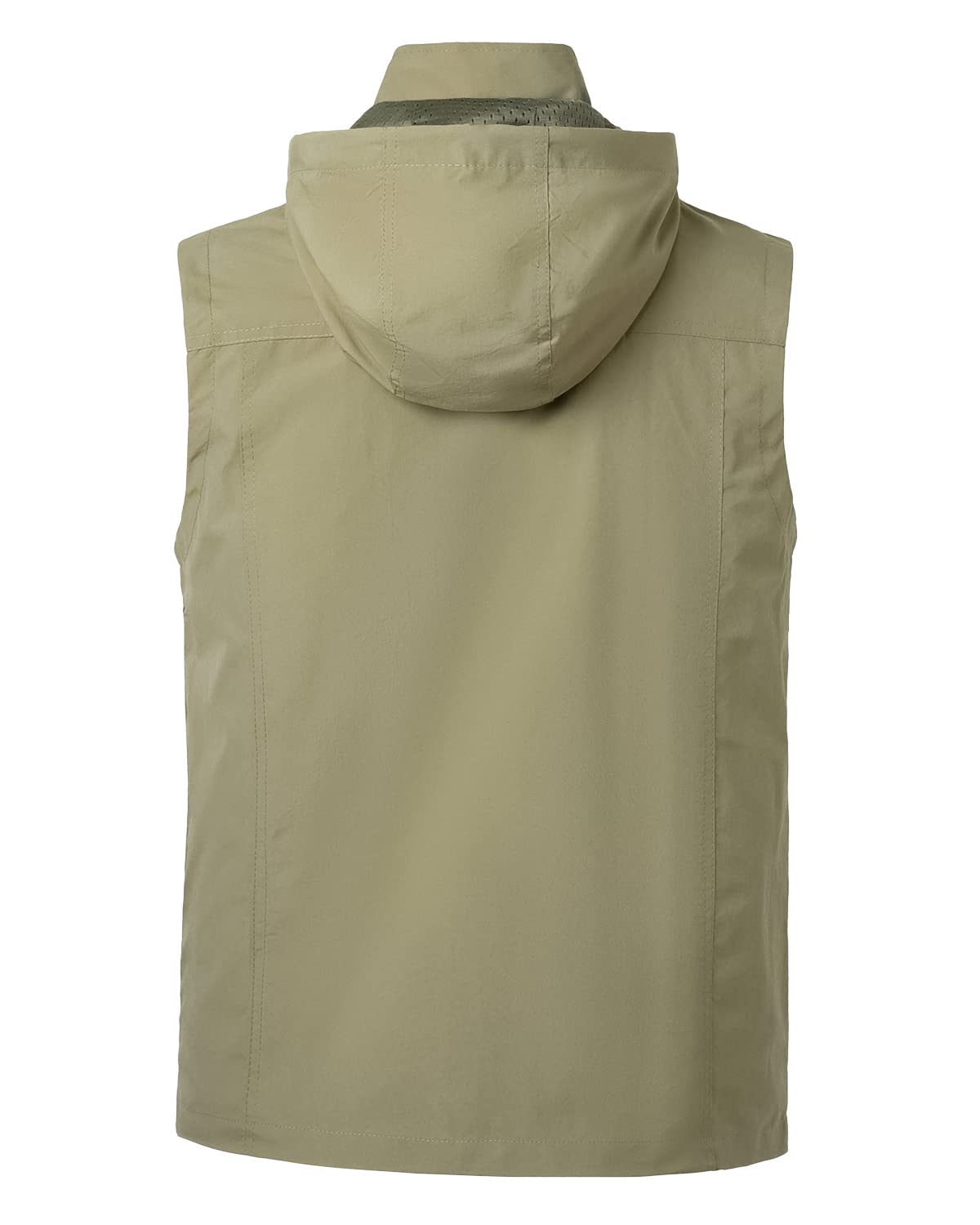 Gilet da Pesca da Uomo All'aperto Casual Asciugatura rapida Giubbotto Sportivo Multi-Tasche Gilet da Pesca Campeggio Caccia Fotografia Giacca Senza Maniche da Gilet con Cappuccio Staccabile