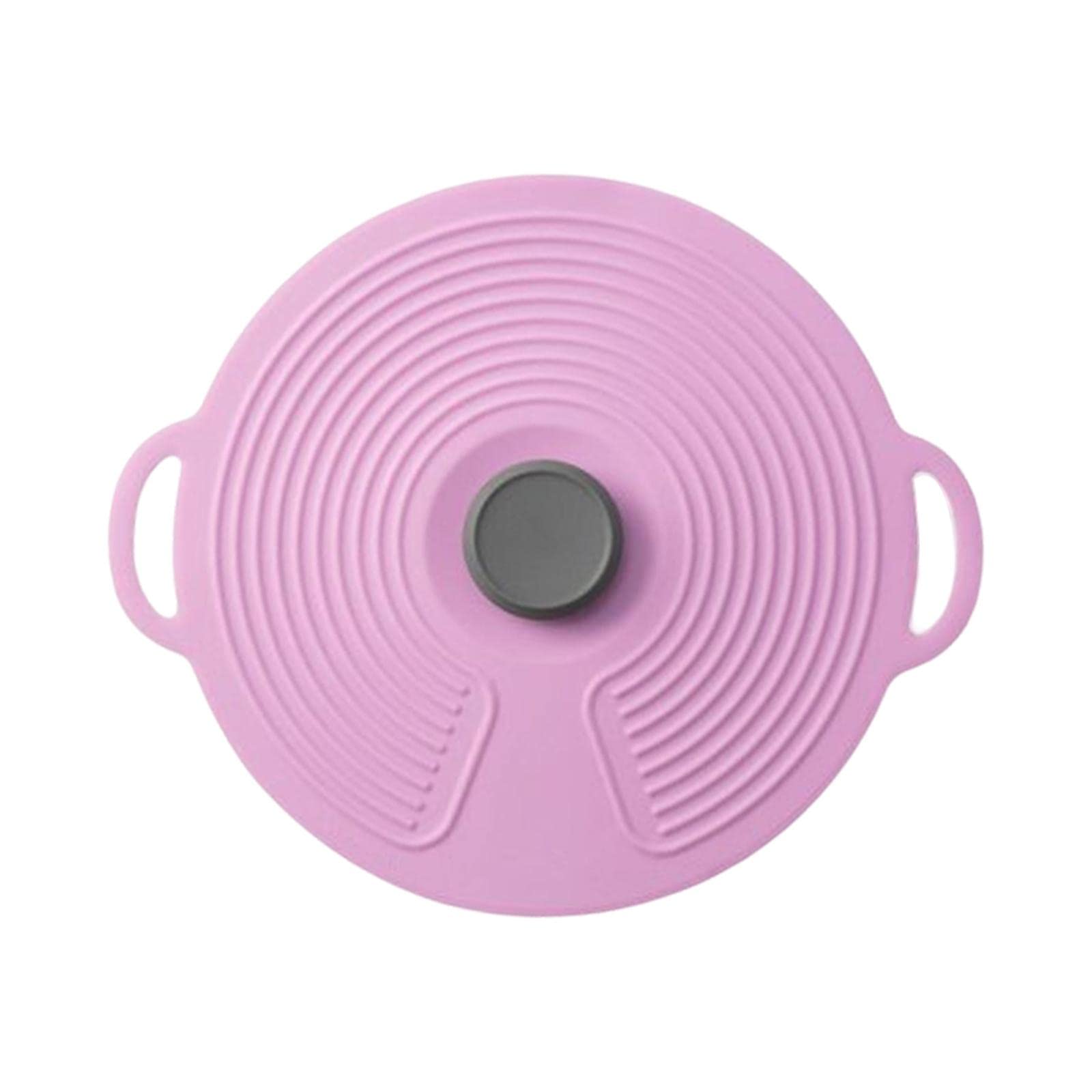Heat Resistant Silicone Pot Cover with Handle for Food Storage Plates Cups Violet 23cm-image-24