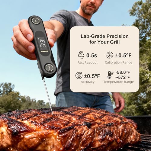 Image of INKBIRD IHT-42K Dual-Probe Digital Food Thermometer for Kitchen | 0.5 Sec Instant Read, Highly Accurate Meat Thermometer with Full Body Waterproof Rotate to Wake, Ideal for Cooking BBQ Baking