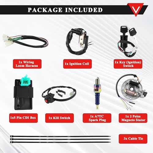 Image of PRO BAT Lifan Stator Kick Electrics Wire Harness Kit Complete Electrics Wire Harness CDI Coil Magneto for 50cc 70cc 90cc 110cc 125cc 140cc Pit Dirt Bike ATV SSR Coolster Purple