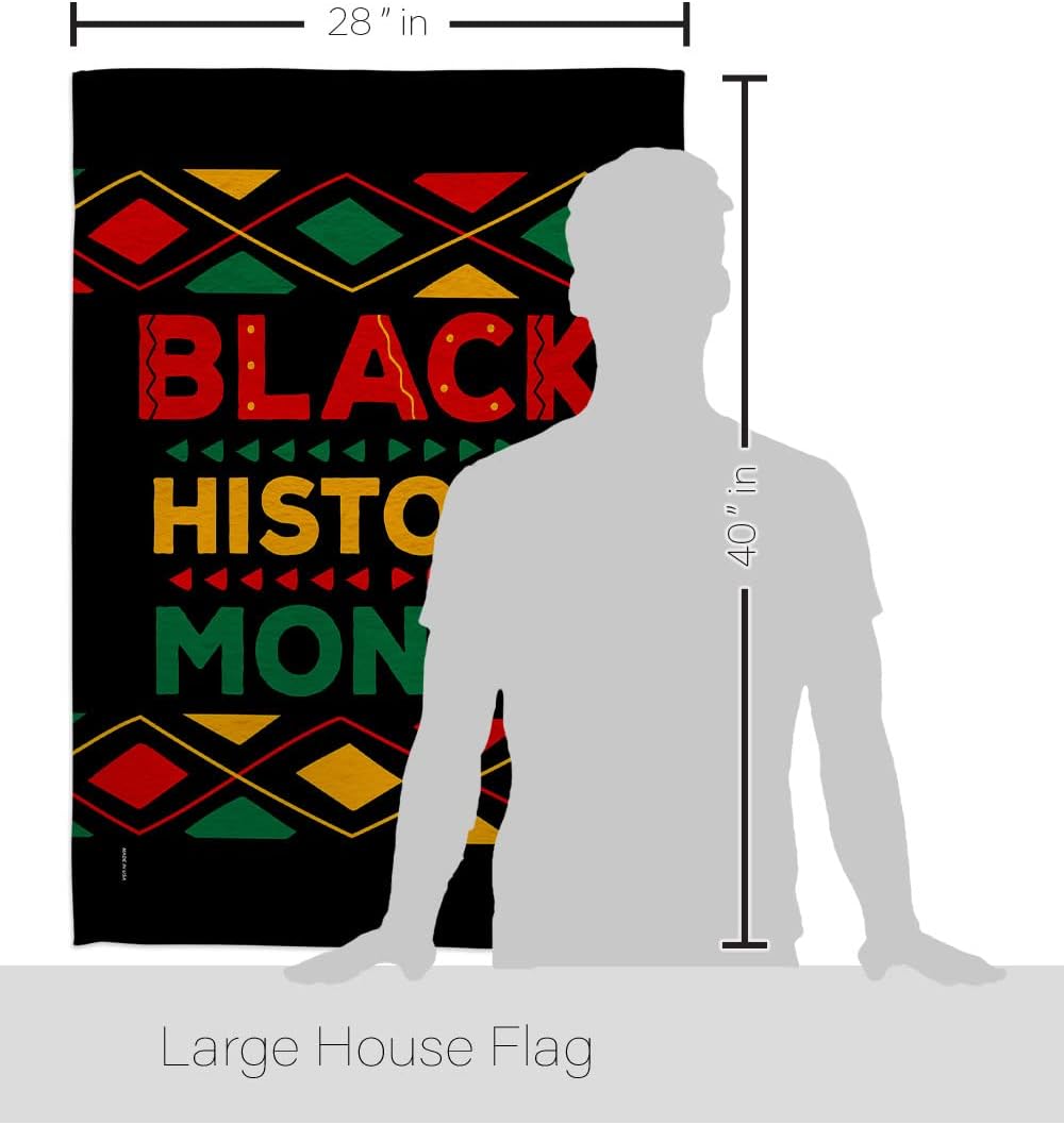 Black History Month House Flag Support Cause BLM Anti Racism Justice Revolution Movement Equality Social Decoration Banner Small Garden Yard Gift Double-Sided, Made in USA