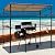 Tangkula 7ft Grill Gazebo, Patio Barbecue Canopy with Serving Shelf and Storage Hooks, Curved Grill Shelter w/Heavy-Duty Steel Frame Sunshade Gazebo for Outdoor Garden (Coffee)