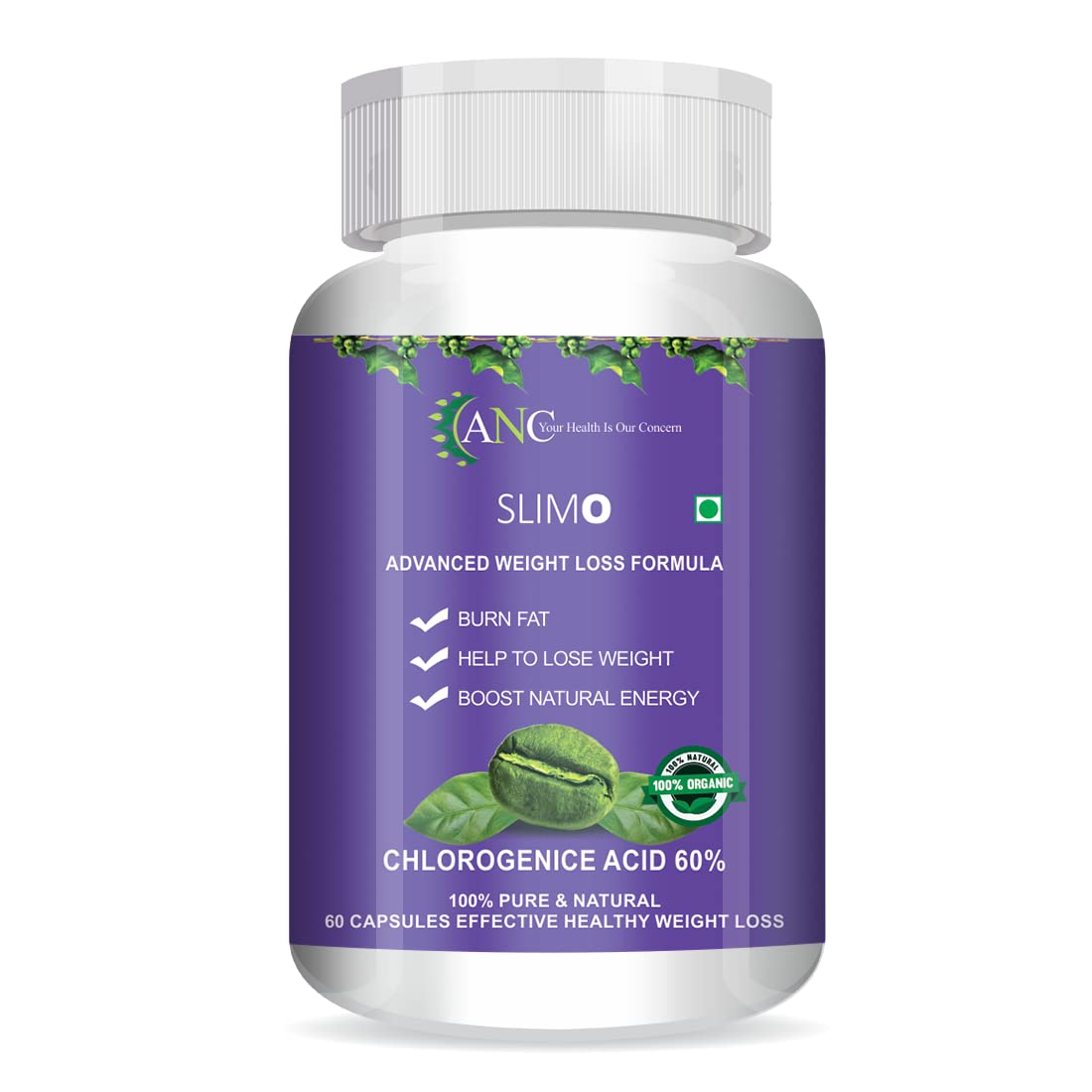 ANC Slimo Advanced Weight Loss Formula with Green Coffee Extract 100mg and Garcinia Cambogia Extract 500mg for Men and Women (60 Capsules) ANC Slimo Advanced Weight Loss Formula with Green Coffee Extract 100mg and Garcinia Cambogia Extract 500mg for Men and Women (60 Capsules)