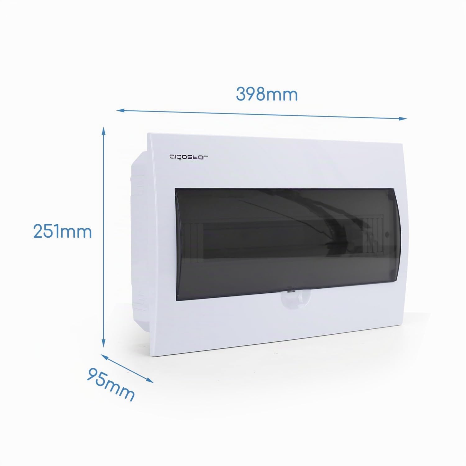 Aigostar Caja de Distribución Eléctrica Para Empotrar con Puerta Para 18 Módulos, 1 Unidad, Blanco