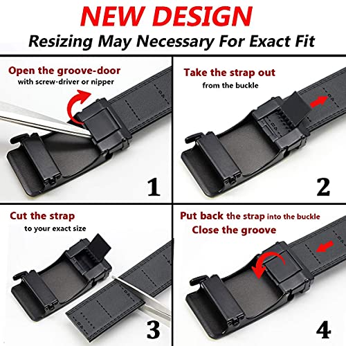 Image of DOOPAI Men's Leather Ratchet Belt, 1 3 /8 inch Wide, Cut-to-Fit
