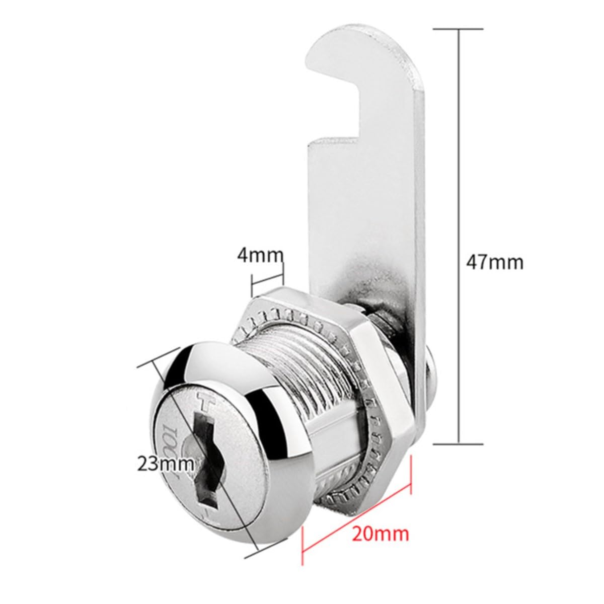 HOUSON Pack of 3 Letter Box Lock, Cabinet Door Lock, Drawer Lock, Chest of Drawers Lock, Cylinder Cam Lock (20 mm) - Image 3