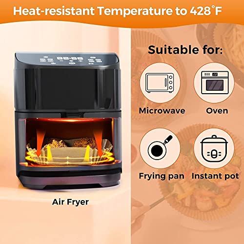 OLZYA 100 Öl Backpapier Friteuse Antihaft Hitzebeständig Heißluftfritteuse Ofen Papier, Backpapier Für Heißluftfritteuse Eckig (20Cm), 100 Stück Airfryer Backpapier EIN – Bild 7