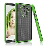 Njjex for Huawei Mate 10 Pro Case, for Mate 10 Pro Cute Case, [Nveins] Shockproof Hybrid Dual Layers Hard Back + Soft Silicone Rubber Impact Armor Defender Rugged Cover for Mate 10 Pro 2017 [Green]